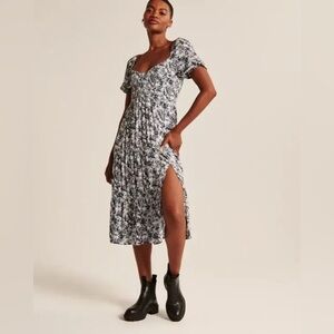 Abercrombie & Fitch navy and White Midi Dress